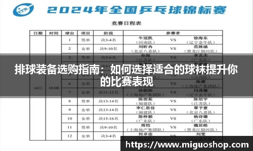 排球装备选购指南：如何选择适合的球袜提升你的比赛表现