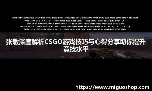 张敏深度解析CSGO游戏技巧与心得分享助你提升竞技水平